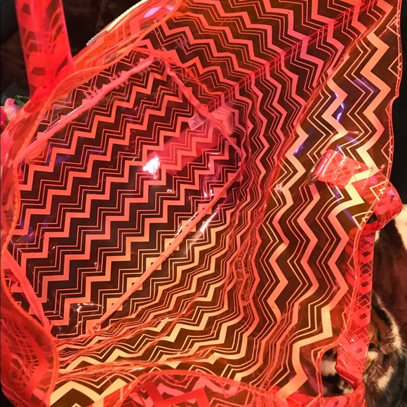 VS PINK XL SHOPPER TOTE/HEAVY/RARE/COLLECTIBLE PINK ORANGE COLOR - Picture 5 of 11